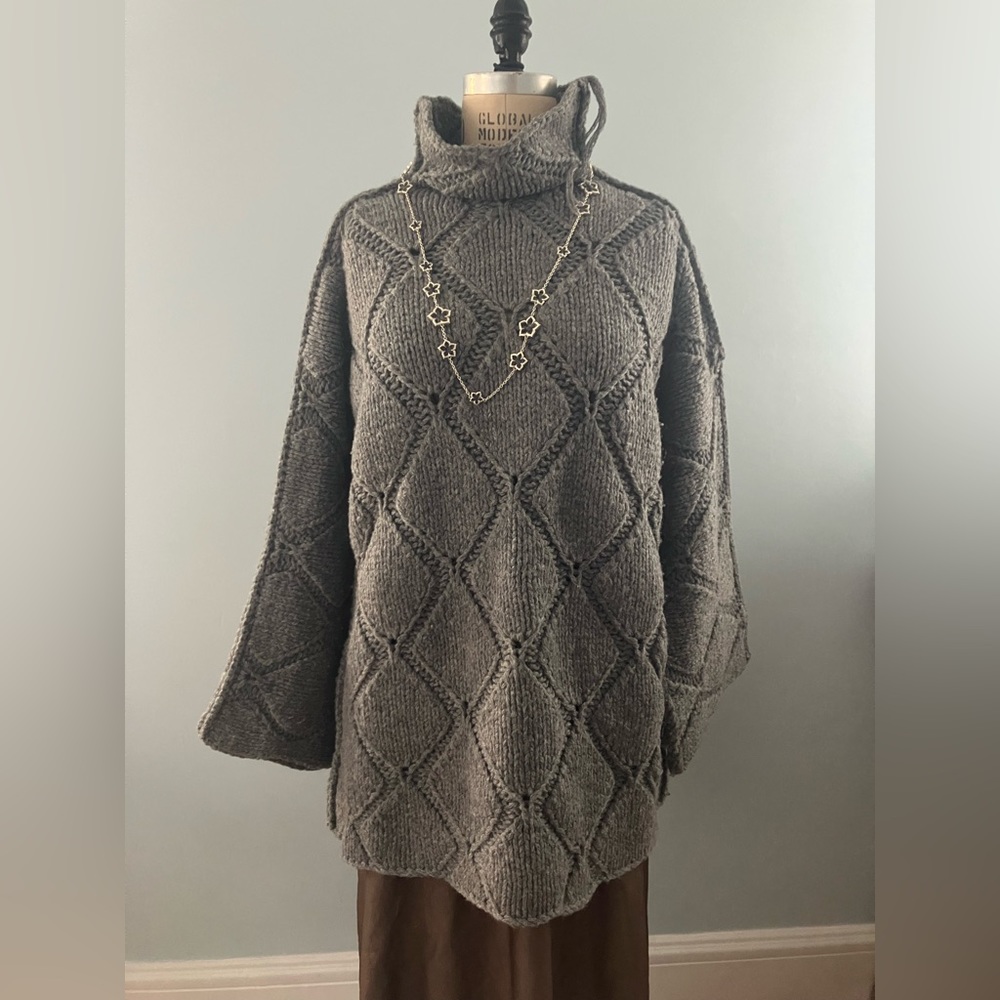 🆕 Handloomed Heavy Turtleneck Sweater Tunic XL